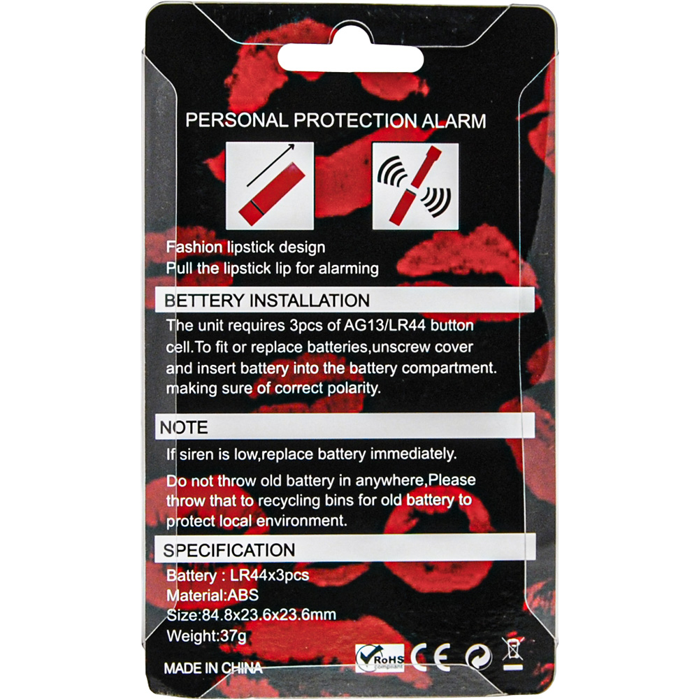 Fashionable Lipstick Alarm Black view 2